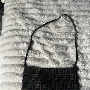 Fendi Brown and Black Crossbody Bag with Iconic FF Monogram